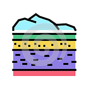 lithosphere ecosystem color icon vector illustration