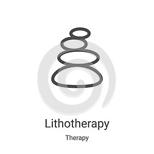 lithotherapy icon vector from therapy collection. Thin line lithotherapy outline icon vector illustration. Linear symbol for use