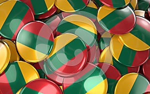 Lithuania Badges Background - Pile of Lithuanian Flag Buttons.