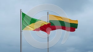 Lithuania and Congo-Brazzaville flag