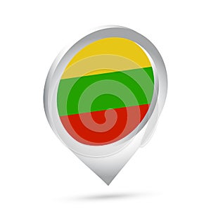 Lithuania flag 3d pin icon