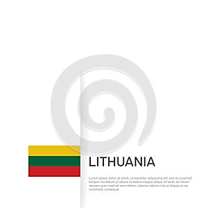 Lithuania flag background. State patriotic lithuanian banner, cover. Document template with lithuania flag on white background.