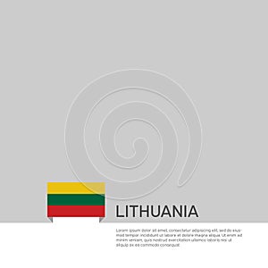 Lithuania flag background. State patriotic lithuanian banner, cover. Document template with lithuania flag on white background.