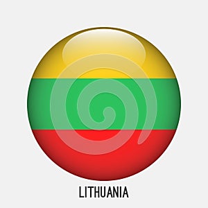 Lithuania flag in circle shape.