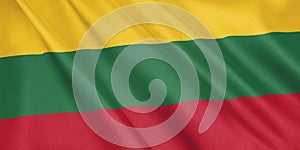 Lithuania flag waving with the wind.