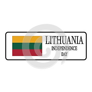 Lithuania Independence Day on March 11. Greeting card, poster, banner with flag. Vector Illustration on white background
