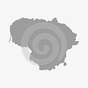 Lithuania map in gray on a white background