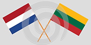 Lithuania and Netherlands. The Lithuanian and Netherlandish flags. Official colors. Correct proportion. Vector