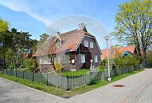 Lithuania. Spring street in Nida