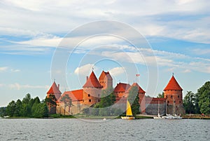Lithuania. View on Trakai castle across lake