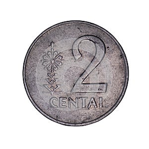 Lithuanian coin of two cents