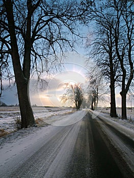 Lithuanian highroad in winter