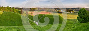 Lithuanian historic capital Kernave, green landscape of Kernave mounds