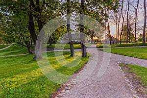 Lithuanian historic capital Kernave, green landscape of Kernave mounds
