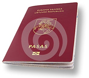 Lithuanian Passport with clipping path