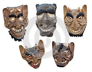 Lithuanian wooden masks photo