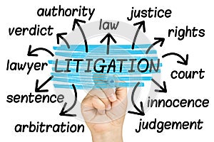 Litigation Word Cloud tag cloud isolated