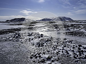 Litla-Sandfell og Geitafell Ã­ Lambafellshrauni in Iceland.