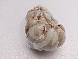 litle garlic in the white background