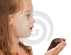 Litle girl with snail