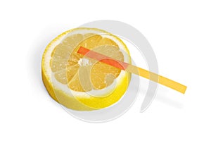 Litmus paper on lemon slice