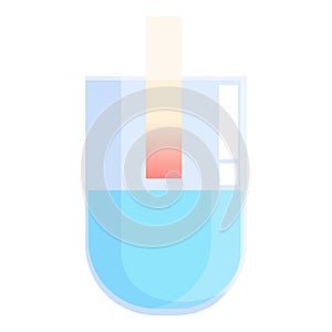 Litmus paper measuring ph of liquid in beaker icon