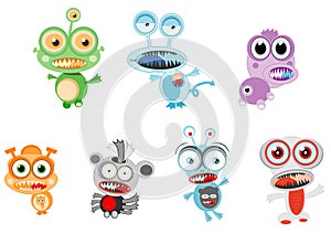 Litte colorful monster alien vector illustration