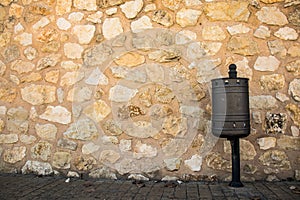 A litter bin on the street