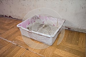 litter box for cats to defecate and urinate photo