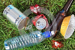 Litter on grass photo