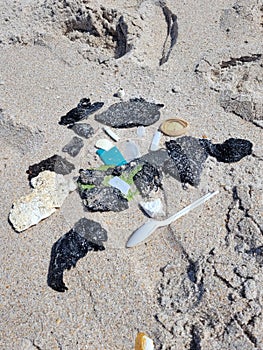Litter at Playalinda Beach Titusville Fl photo