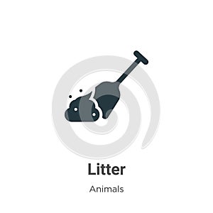 Litter vector icon on white background. Flat vector litter icon symbol sign from modern animals collection for mobile concept and