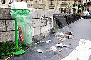 Littered Street Paris