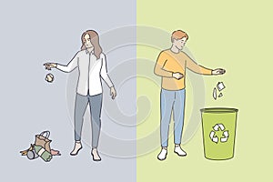 Littering behaviour and sustainable lifestyle concept
