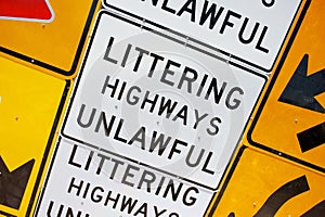 Littering Highways Unlawful Signs