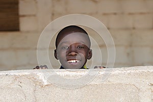 Little African Adorable Boy Smiling with Copy Space Background