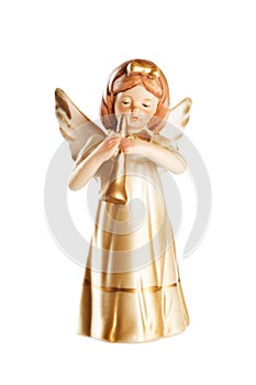 Little angel Christmas figure decoration isolated on white background