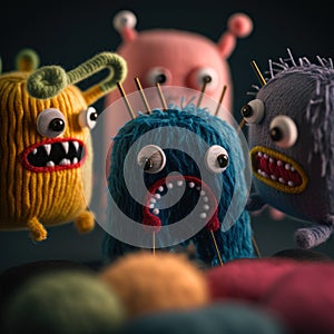 Little angry embroidered monsters, Generative AI