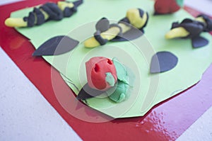 Little animals made with playdough and EVA foam