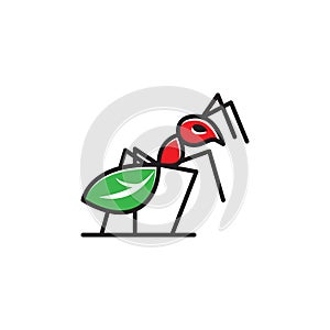 Little Ant Small Insect Abstract Leaf Nature Logo