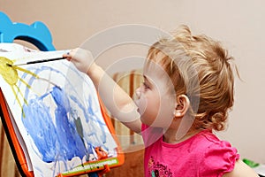 Little artist is painting