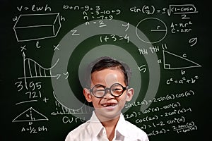 Little Asian Student Boy Math Genius