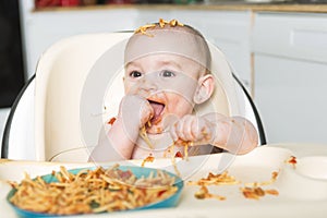 Little b eating her dinner and making a mess