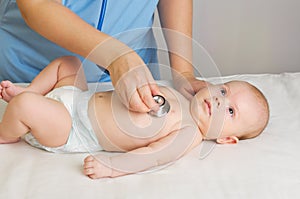 Little baby with doctor