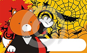 Little baby fox dracula cartoon halloween background