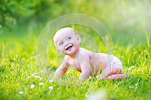 Little baby in garden