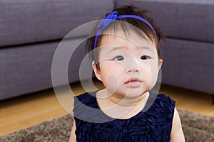 Little baby girl with curiosity expression