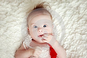 Little baby girl with Downs Syndrome