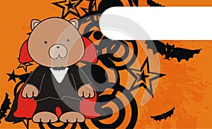 Little baby teddy bear dracula cartoon halloween background