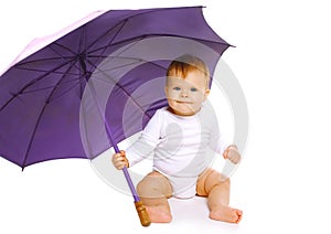 Little baby and umbrella